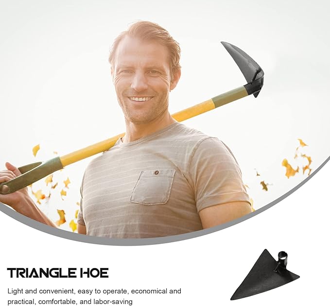 DOITOOL Japanese Garden Hoe Triangle Weeding Hoe Steel Gardening Tool 10.62X7.87X3.14 Inch Handheld for Planting and Soil Digging