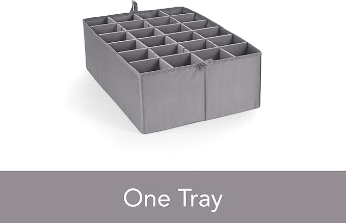 Covermates Keepsakes - Adjustable Zip-Top Storage Box - Configurable FlexGrid Compartments - Heavy Duty Polyester- Reinforced Handles - Stackable Design - Indoor Storage, Brown Heather