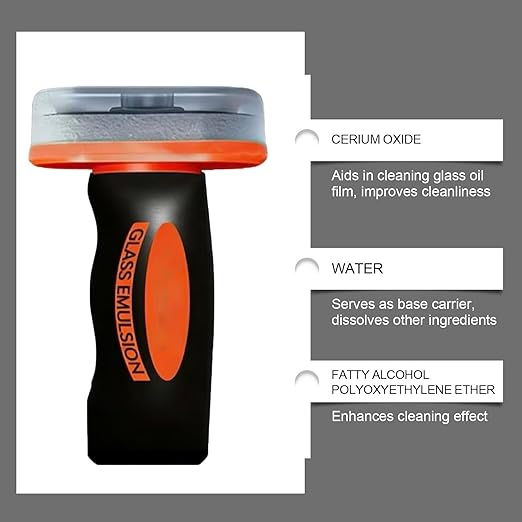 Q4 Glass Cleaner,Ogas Glass Emulsion,Glass Emulsion Cleaner-Professional Windshield Purification Paste for Car & Home-Deep Cleaning for Stubborn Water Spots,Grease,and Dust (2pc)