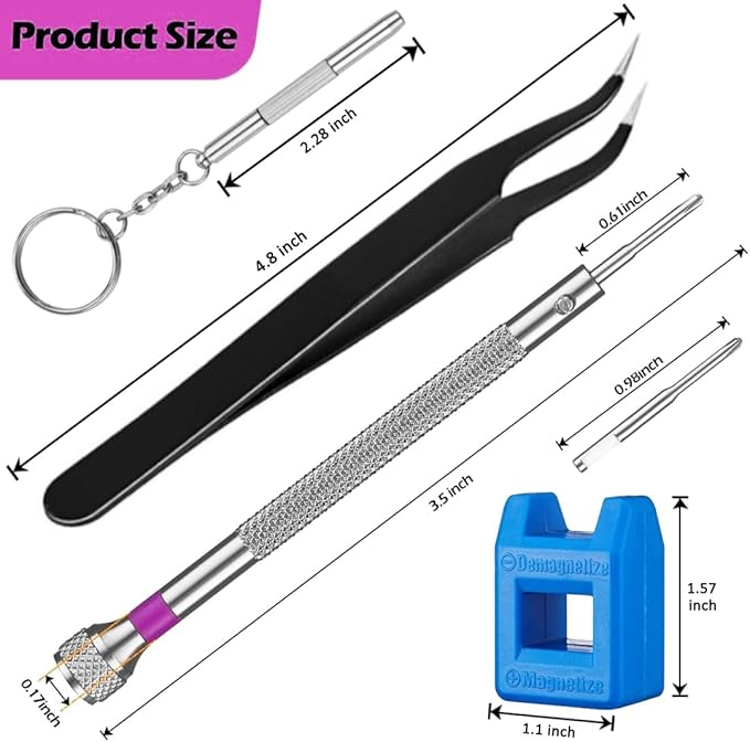13PCS Professional Watch Screwdriver Set, BEBEEPOO Micro Precision Screwdriver Set，Micro Precision Eyeglasses Repair set， 0.6-2.0mm, Jewelry Work,Computer Phone Small Tools