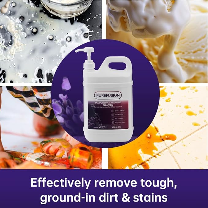 PUREFUSION Floor Cleaning Solution Compatible With Tineco, Deep Cleans for Multiple Hard Floors, Suitable with Tineco iFLOOR FLOOR ONE S3 S5 S6 S7 Series Wet Dry Vacuum, Lavender Scent 2L/67.6 Fl Oz