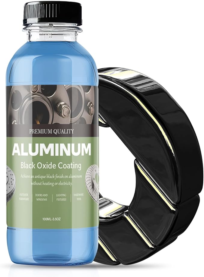 Professional Aluminum Black Metal Finish | Aluminum Black | Black Oxide Coating | Metal Blackening Solution for Restoring Scratched and Marred Areas | Fast-Drying Fast-Acting, 3.5 Fl oz.