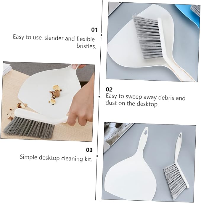 Mini Dustpan Broom Set 2pc Set Kitchen Broom Dustpan Home Cleaning Accessory Portable