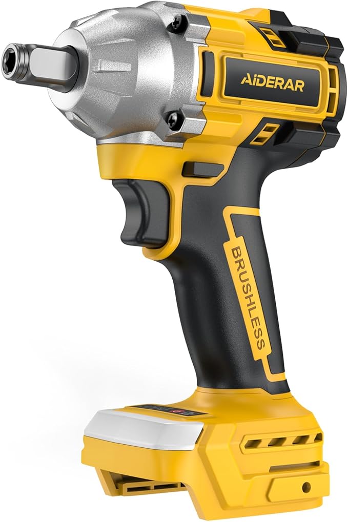 Cordless Impact Wrench for DeWalt Battery, 500Nm (369Ft-Lbs) 1/2" & 1/4" Brushless Impact Gun, 2-Speed High Torque Power Tool for Tire Removal, Rusted Bolts, Car Maintenance(No Battery)