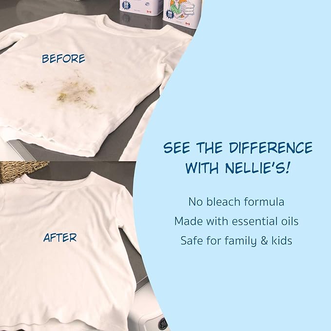 Nellie's Wow Stick - Stain Remover for Fabrics & Clothes - Cleans Grass, Makeup, Wine, Grease, Coffee, Blood for Laundry - Plant-Based (2.7 oz)