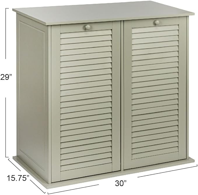 Household Essentials Tilt-out Cabinet Laundry Sorter with Shutter Front, Grey