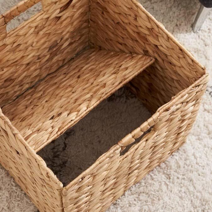 12x12in Wicker Storage Baskets - Large Cube Storage Bins for Bedroom, Living Room, Nursery (2 Packs)