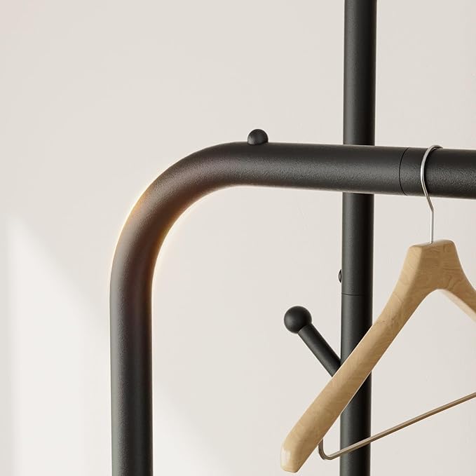 Golpart Clothes Garment Coat Rack Drying Clothing Racks Metal Freestanding for Hanging Clothes Portable Closet for Laundry Bedroom Black