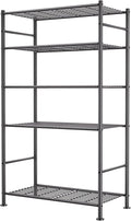 BolDuck 5 Tier Shelf Organizer Rack, Metal Shelving Unit with Adjustable Leveling Feet, Space-Saving Storage Shelves for Garage Closet Laundry Bathroom Kitchen Pantry, 33.07”Wx12.6”Dx72.04”H,Black