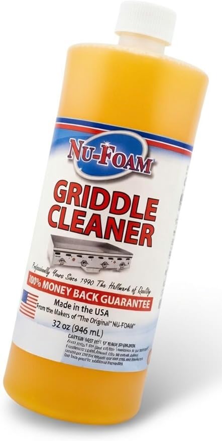 Nu-Foam Griddle Cleaner, Professional Flat Top Cleaning Liquid, 32 oz, for Commercial Griddles (6)