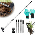 Weed Puller Tool with Extendable 54" Handle – Heavy Duty 2-in-1 Dual-Head Manual Weeder & Garden Hoe for Lawn, Flower Beds, Patio & Vegetable Gardens