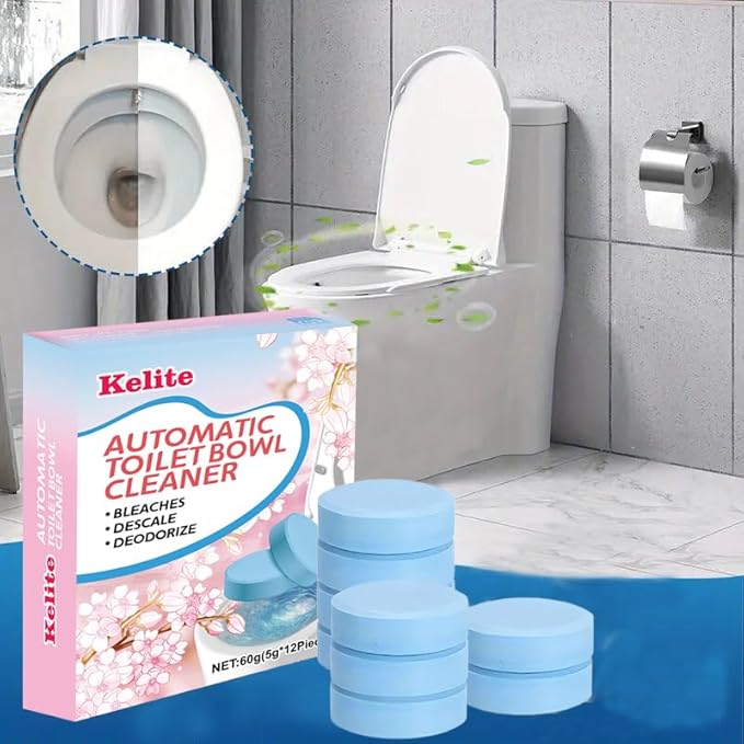 Toilet Bowl Cleaners - 12 PACK, Household Toilet Cleaner, Automatic Toilet Bowl Cleaners - Sustained-Release Toilet Tank Cleaners for Deodorizing and Descaling (Pack of 1)