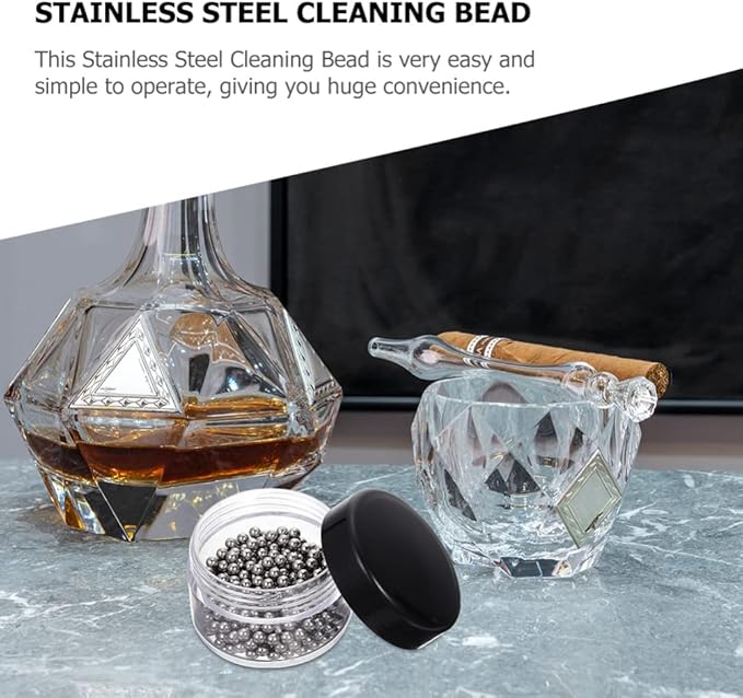 Hemoton 300 Pcs Stainless Steel Cleaning Beads 0.15 Inch for Wine Decanter Carafe Vase Bottle Glass Cleaner Steel Balls for Kitchen Household Use