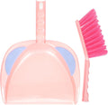 PRETYZOOM Mini Broom and Dustpan Set, Portable Red Hand Broom with Dustpan for Pet Hair and Desktop Cleaning, Compact Household Cleaning Accessory for Home and Office Use