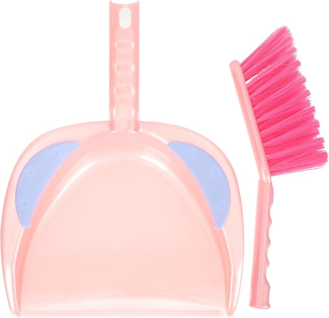 PRETYZOOM Mini Broom and Dustpan Set, Portable Red Hand Broom with Dustpan for Pet Hair and Desktop Cleaning, Compact Household Cleaning Accessory for Home and Office Use
