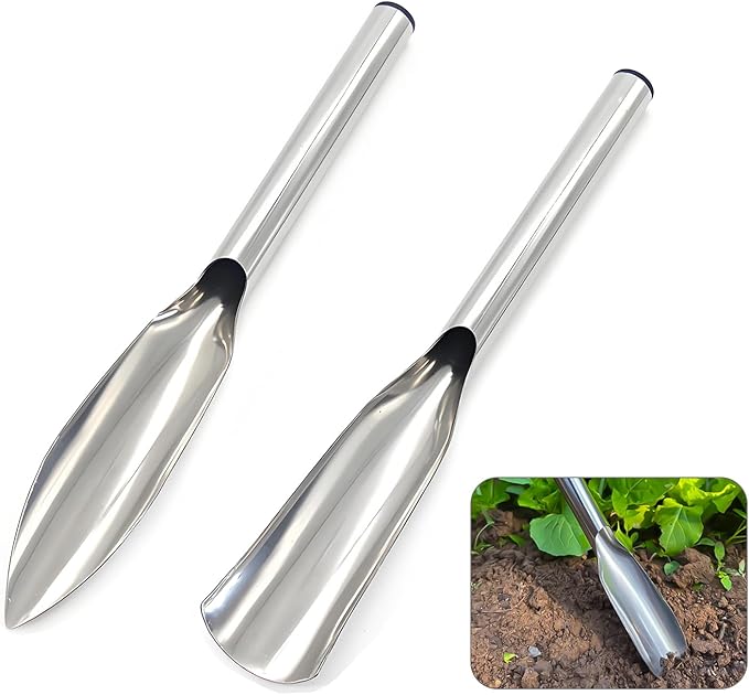 Dig and Potting Scoop Planting and Gardening Hand Digging Tools Stainless Steel Garden Shovel and Soil Sifter and Transport Set