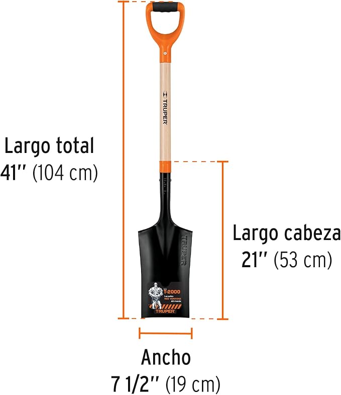 TRUPER PES-P D-Handle and Long Handle Garden Spades. T-2000 41 1/4" (105cm)