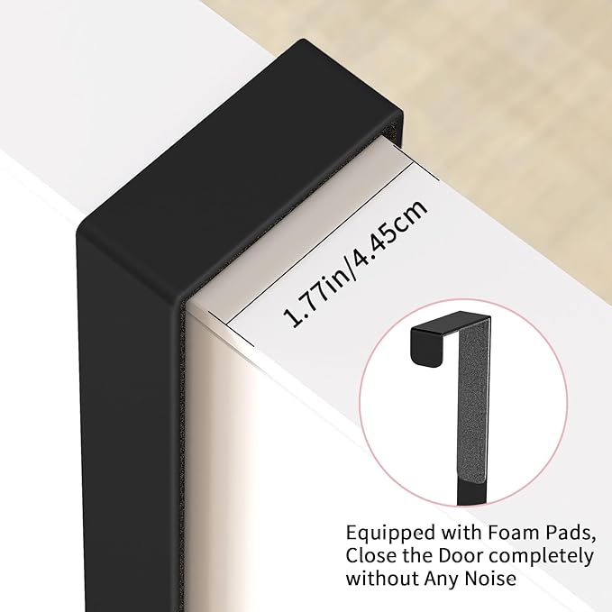 Over The Door Towel Rack,Towel Rack with Hooks for Door Hanging, Door Towel Bar, Over Door Towel Racks for Bathroom (Black)