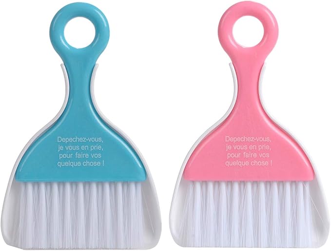 2 Pcs Mini Dustpan Set Brush for Table Whisk Brooms Small Dustpan Broom Set Mini Dust Pans with Brush Tiny Cleaning Table Sweep