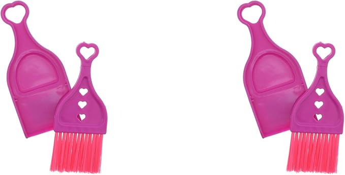 Pink Mini Dustpan with Brush - Set of 2