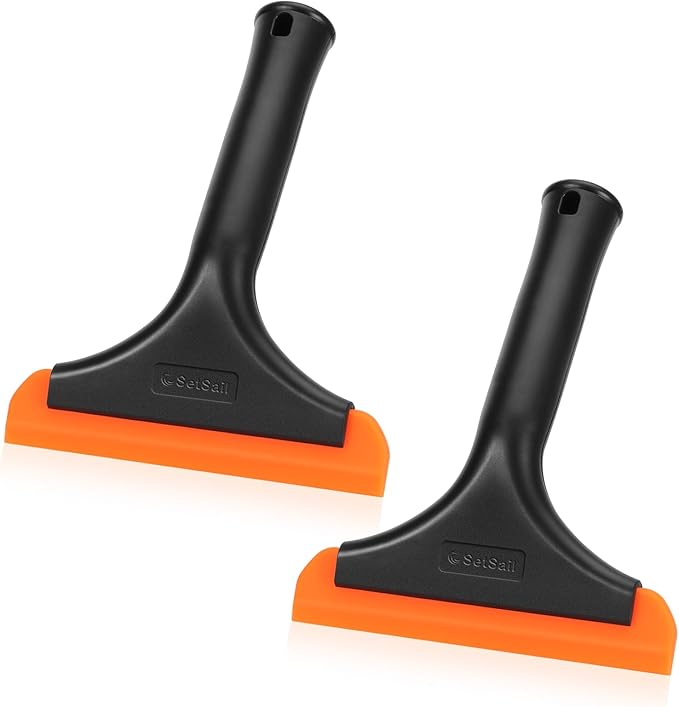SetSail Shower Squeegee for Glass Doors, Small Squeegee for Shower Glass Door Mini Silicone Squeegee for Window Cleaner Tool Bathroom Squeegees for Car Window Cleaning 2 Pack