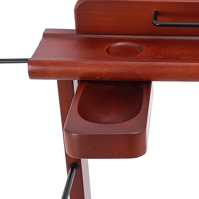 Valet Stand with Wheels and Top Tray, Wood Mens Suit Valet Stand with Shoe Shelf, Freestanding Clothes Valet Stand with Hanger, Storage Organizer for Entryway Office Living Room (B, Walnut Color)