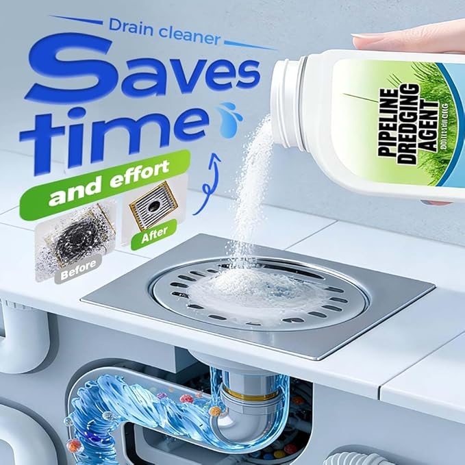 2 Pcs Pipe Dredging Agent, 2026 Upgrade Powerful Drain Cleaner, Sink Drain Cleaner, Pipeline Dredging Agent for Kitchen, Toilet, Sink (2)