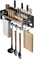 utensil hanger, wall mounted kitchen rail with hooks, waterproof hooks for kitchen utensils, easy installation without drilling (15.8 inches, Cup, 1)