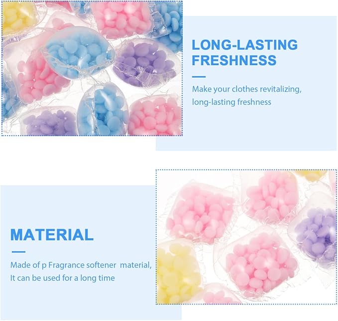 50 Pcs Laundry Scent Booster Beads for Washer Fabric Deodorizer Fragrance Beads for Clothes Freshness Laundry Supplies