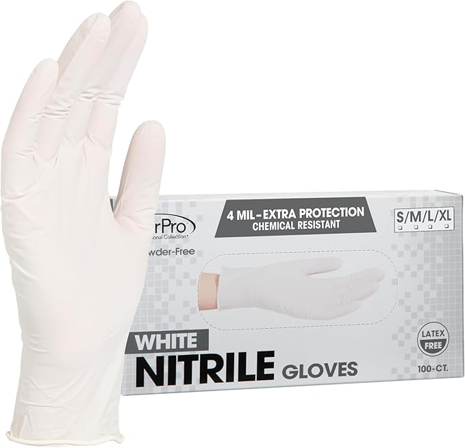 ForPro Disposable Nitrile Gloves, Chemical Resistant, Powder-Free, Latex-Free, Non-Sterile, Food Safe, 4 Mil