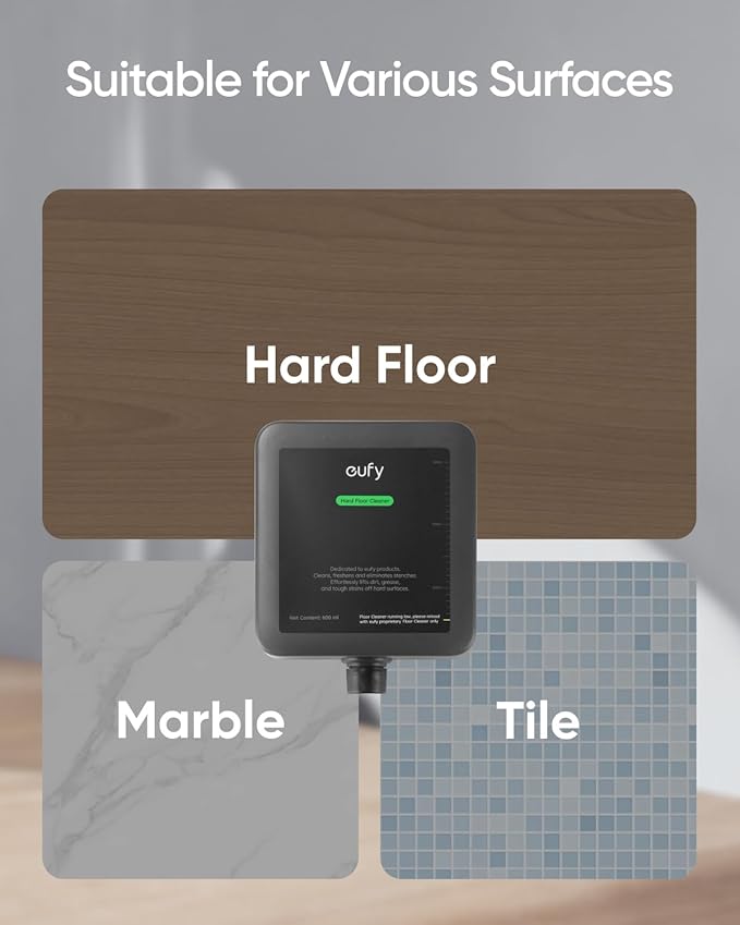 eufy Official Hard Floor Cleaner for Omni S1 Pro/S1, Safe and Gentle for Hand, Automatically Mix Without Manual Dilution, 600ml