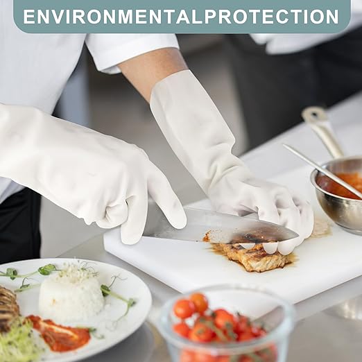 2 Pairs, 15 Inches, Nitrile Cleaning Gloves, Kitchen Dishwashing Gloves, Reusable, Durable, Water-Resistant, And Hypoallergenic (Small)