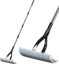 Thatch Rake,15" Lawn Dethatcher Rakes,Dead Grass Remover,Manual Dethatching Rake with Adjustable Length Handle,Scarifier Rake,Thatching Rakes for Lawns Grass Loosening Soil