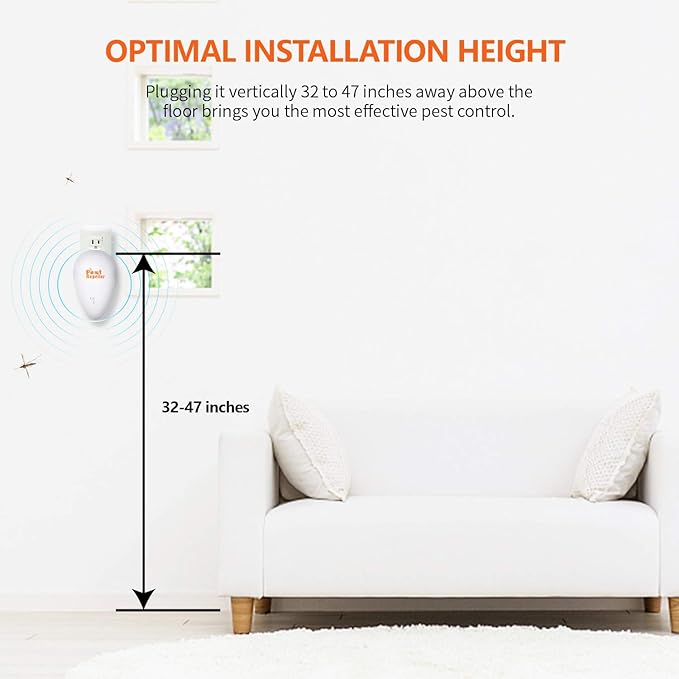 Ultrasonic Pest Repeller, Set of 6-Packs Electronic Plug in Repellent Indoor for Flea, Insects, Mosquitoes, Mice, Spiders, Ants, Rats, Roaches, Bugs, Non-Toxic for Humans & Pets, White.
