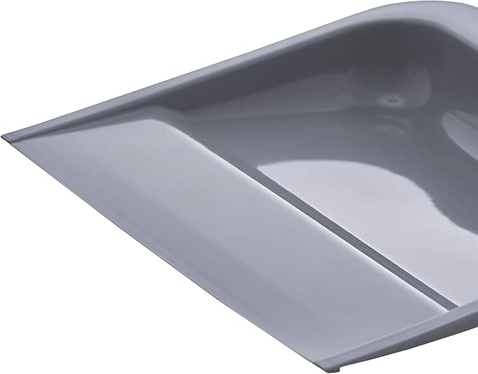 Superio Clip-On Dustpan with Rubber Lip - 10-inch Wide Durable Plastic Dust Pan with Comfort Grip Handle, (Plastic Dustpan, Grey-Multipack)