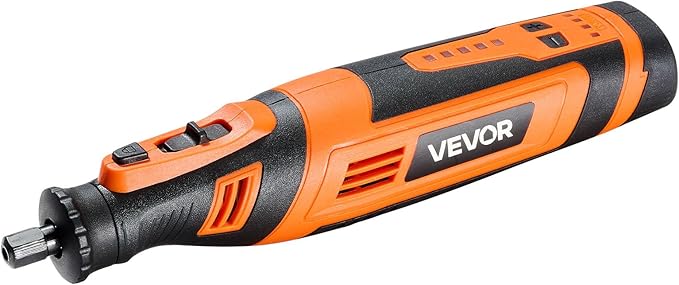 VEVOR 136-Piece Cordless Rotary Tool Kit, DC8V Portable Mini Power Rotary Tool, 5 Speeds 5000-30000RPM Multi-Purpose DIY Tools for Engraving, Sanding, Polishing, Carving, Grinding, Cutting, DIY Craft