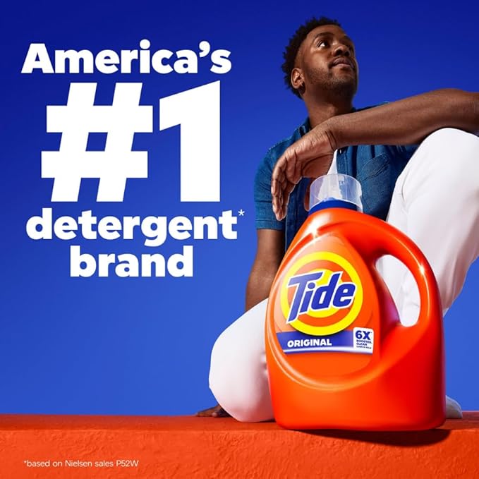 Tide Laundry Detergent Liquid, Original Scent, 64 Loads, 80 FL OZ, Works on 100% of Common Stains, Laundry Soap, Liquid Laundry Detergent