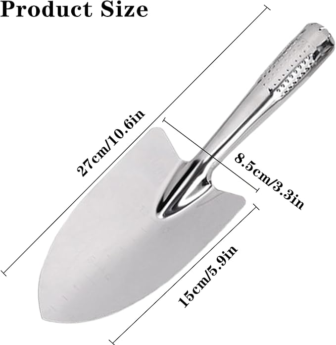 Garden Trowel Stainless Steel Rust Resistant Hand Shovel Garden Spade Small Gardening Hand Tools Shovels for Weeding, Transplanting and Digging