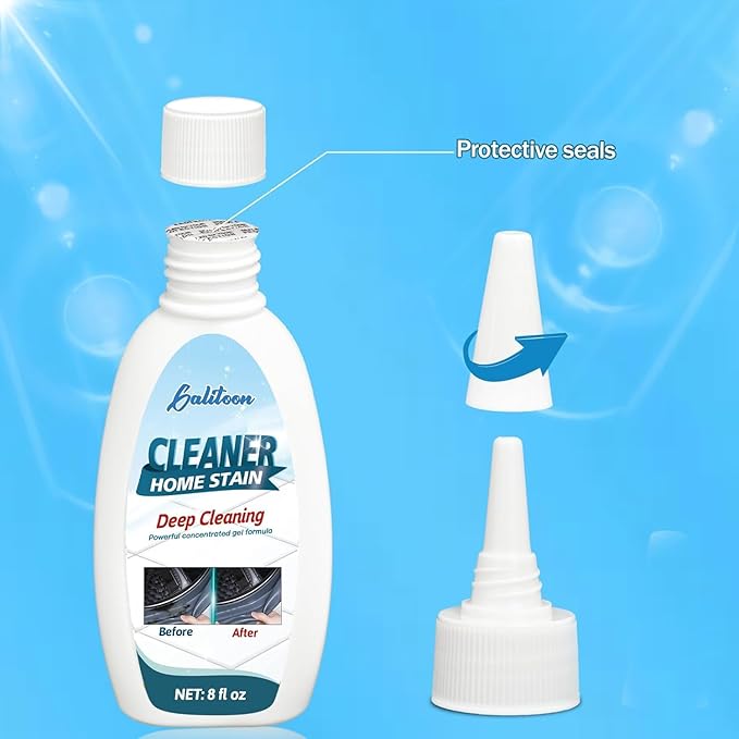 HouseMold Stain Remover Gel, Heavy Duty Washing Machine Cleaner for Washing Machine Seal, Refrigerator Strips, Home Sink, Kitchen, Showers, Household Grout Cleaner (8 Fl Oz (Pack of 1)) (White)