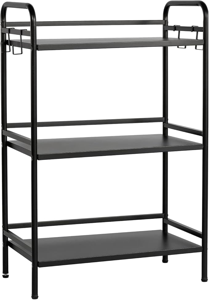 HDANI Storage Shelves, 3-Tier Metal Storage Rack with Shelf,Shelf Organizer,Garage Standing Shelving Unit for Laundry,Bathroom,Kitchen,Pantry, Closet,23.6''W X 13.8''D X 36.2 H'',Black