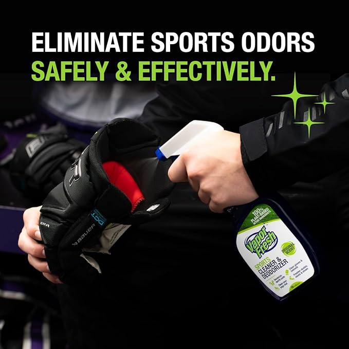 Vapor Fresh Sports Cleaner and Deodorizer - For Boxing Gloves, Sports Pads, Helmets, Gym Bags, Gym Equipment and More - Naturally Powered By Plants, 16 Fl Oz (3-Pack)