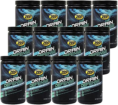 Zep Drain Defense Enzymatic Drain Cleaner Powder 18 oz (Case of 12) ZDC16 - Safe for Pipes and Septic Systems