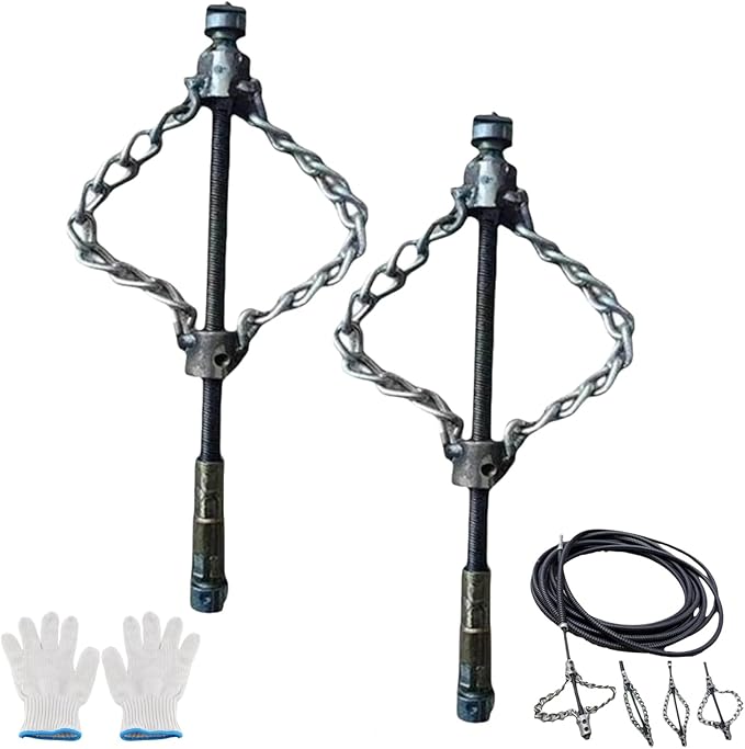Flex‑Shaft Sewer Descaling Chain, Multi-Purpose PVC Pipe Maintenance Tool, Flex-Shaft Sewer Descaling Tool, Drain Clog Remover, Pipeline Unclogging Tool, for 16mm Spring, Without Spring