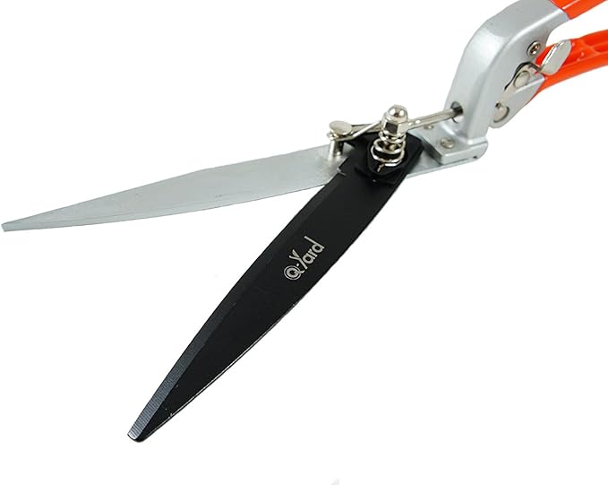 QY-741F Flower Bed and Grass Shear - Extra Sharp Garden Hand Pruners, Easier Cutting, Comfortable Ergonomic, Less Effort - Gardening Scissors for Men & Women , Orange
