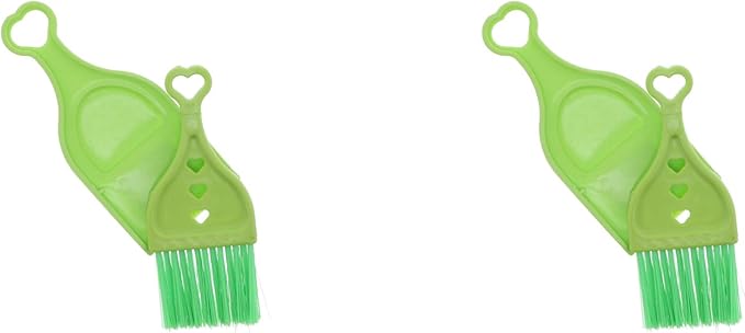 Green Mini Dustpan with Brush - Set of 2