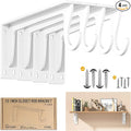 10 inch Closet Rod Bracket Support 400lb WYGWP Heavy Duty Closet Shelfs Support with Rod Holders, Wall Mounted Shelf Shelving Brackets with Hook for Wardrobe Walk-in Closet and Armoire(4pack White )
