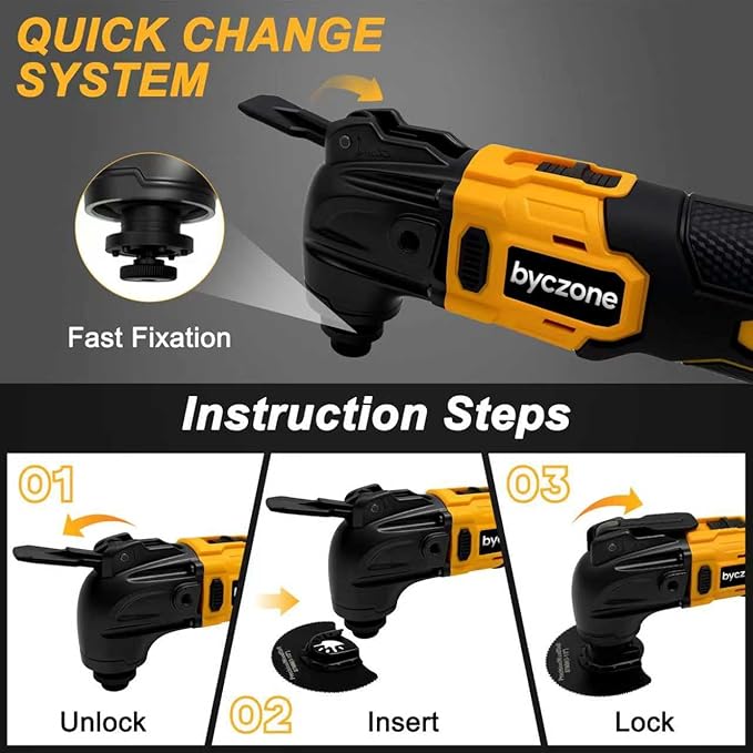 Cordless Oscillating Multitool Compatible with DeWalt 20V Max Battery, Tool Only, 6 Speeds 8,500-21,000 RPM, Bulit-in LED Light, 22 Accessories, Oscillating Power Tools for Scraping Cutting Sanding