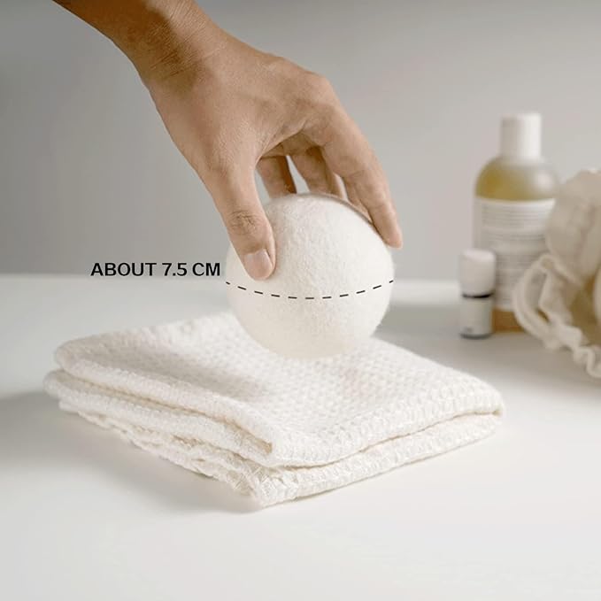 Premium XL Wool Dryer Balls 6-Pack | 100% Organic New Zealand Wool, Handcrafted, Reusable for 1,000+ Loads | Eco-Friendly Fabric Softener, Wrinkle & Static Reduction, Faster Drying