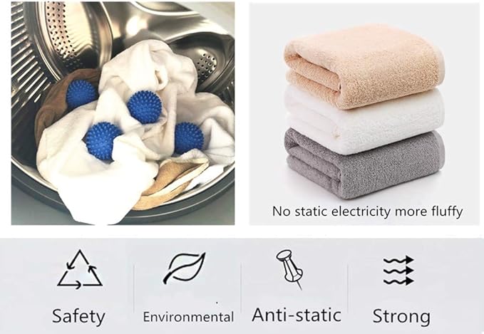 XIEHE Dryer Balls 8 Pack - 2.7 Inch Non-Toxic Reusable Dryer Balls