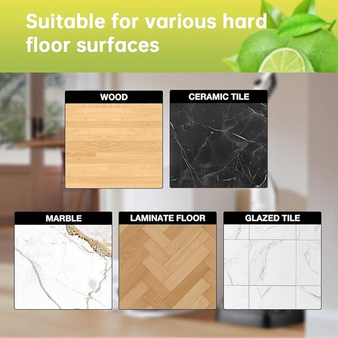 PUREFUSION Cleaning Solution Refill 50.7Fl Oz/1.5L for All Roborock Mopping Robot and Wet Dry Vacuums Saros 10, Saros 10R, S7, S8, Qrevo, Q7, Q8 series, Green Pomelo Scent Hardwood Floor Cleaner